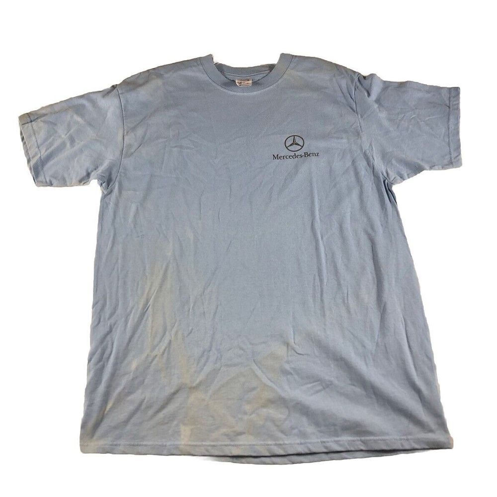 Vintage Mercedes-Benz Shirt Sz Xl Large Blue Mens Y2K AMG Sports Car Racing Y2K